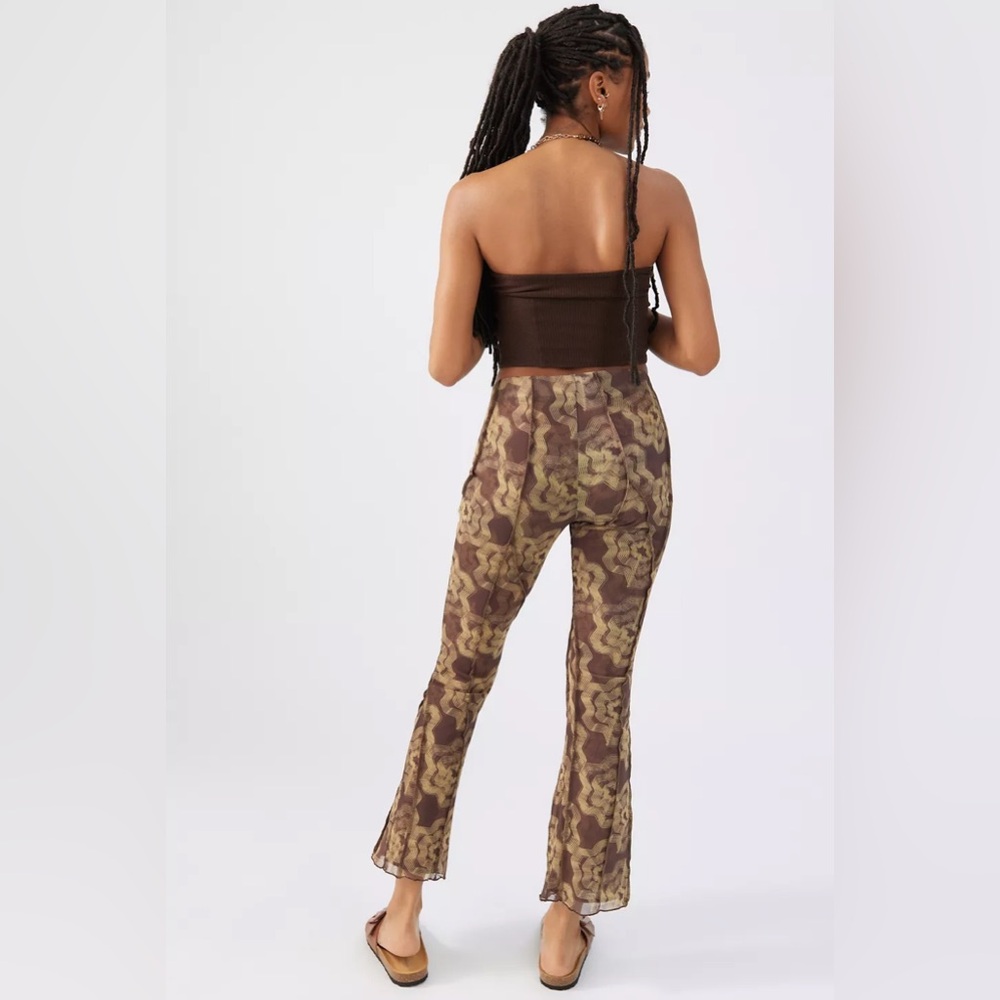 Urban‎ Outfitters - Women’s Aliza Mesh Seamed Pants Metal Brown Gold - Sz. SP